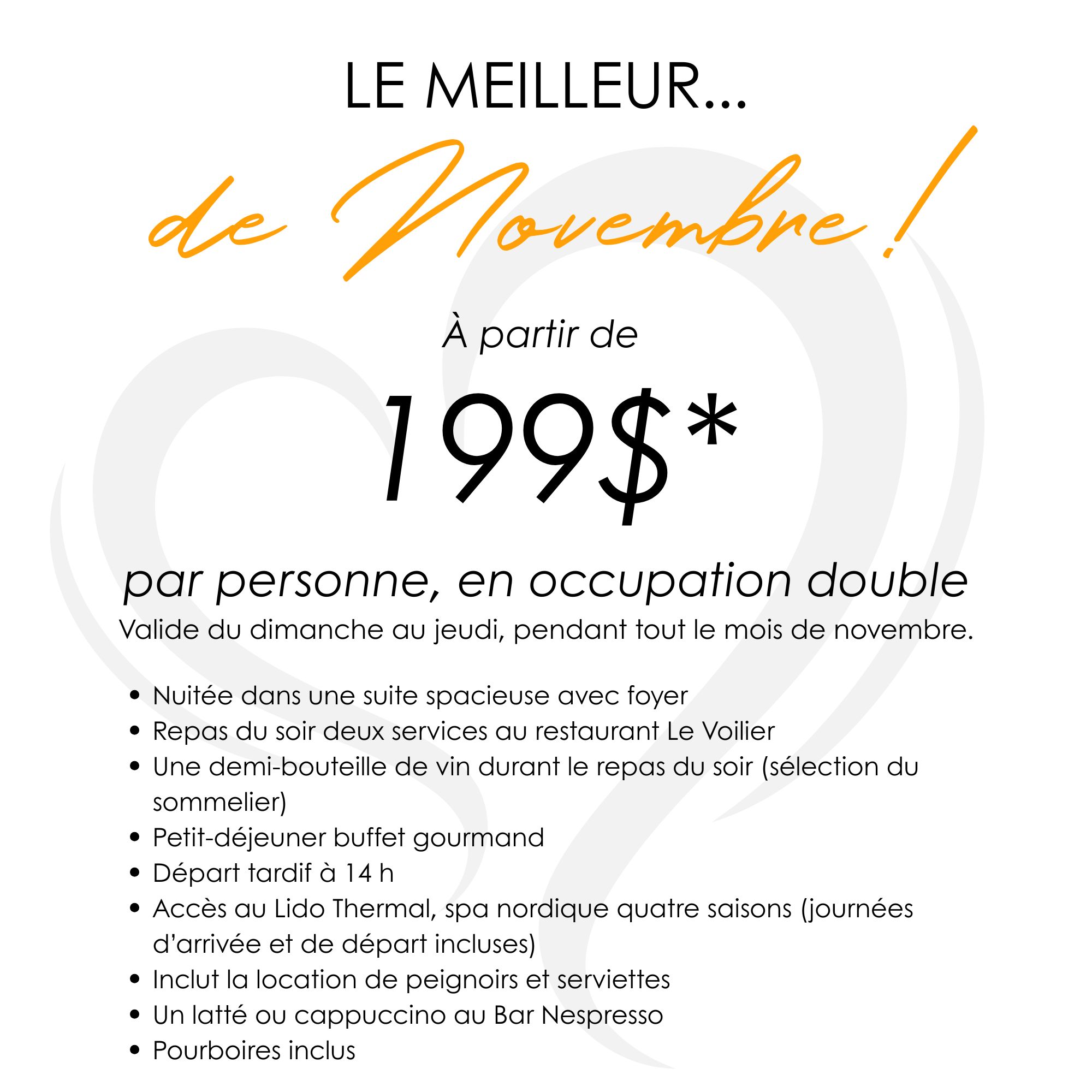 Offre le meilleur de Novembre à Estérel Resort