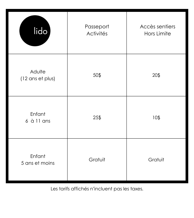 tarif sentiers hors limite passeport hiver 2025-26