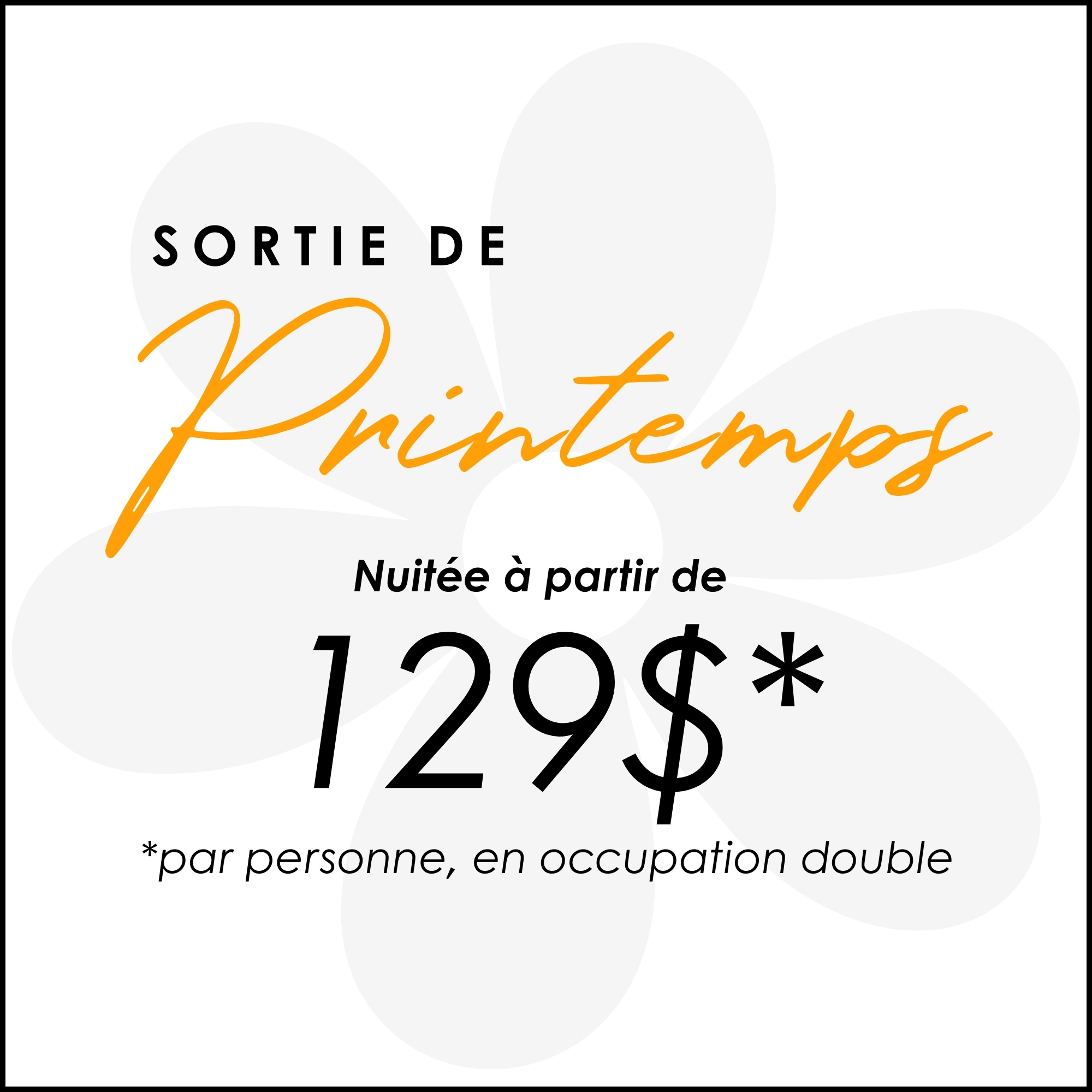 Offre sortie de printemps 2026